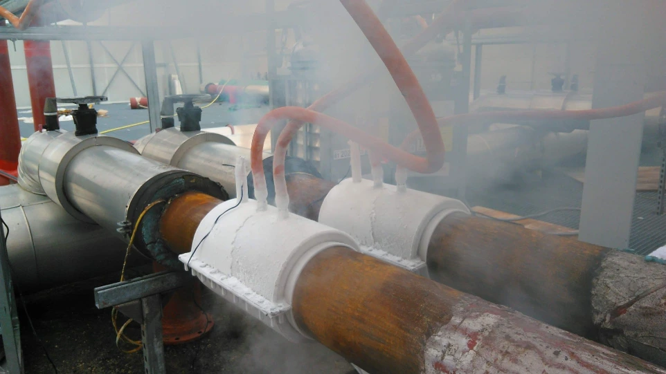 Obturation par cryogénisation réalisée simultanément sur deux réseaux parallèles.