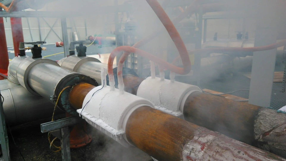 Obturation par cryogénisation réalisée simultanément sur deux réseaux parallèles.